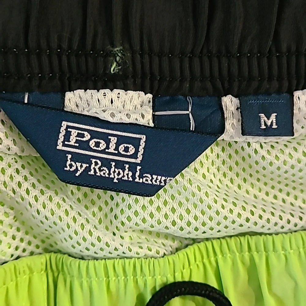Vtg Polo Ralph Lauren swim trunks light lime green 3 pockets men's‎ M NWT
